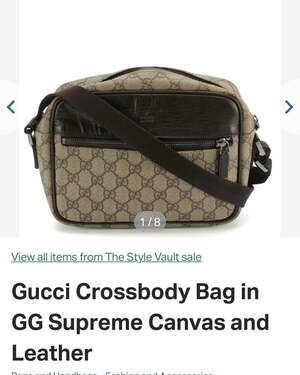Gucci Crossbody Bag in GG Supreme Canvas and Leather Brown Classic